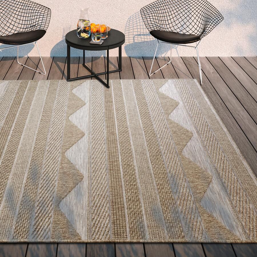 Villeroy & Boch Vloerkleed Elisabeth In-& Outdoor Vlakweefsel weerbestendig Terras Balkon natuurlijk modern