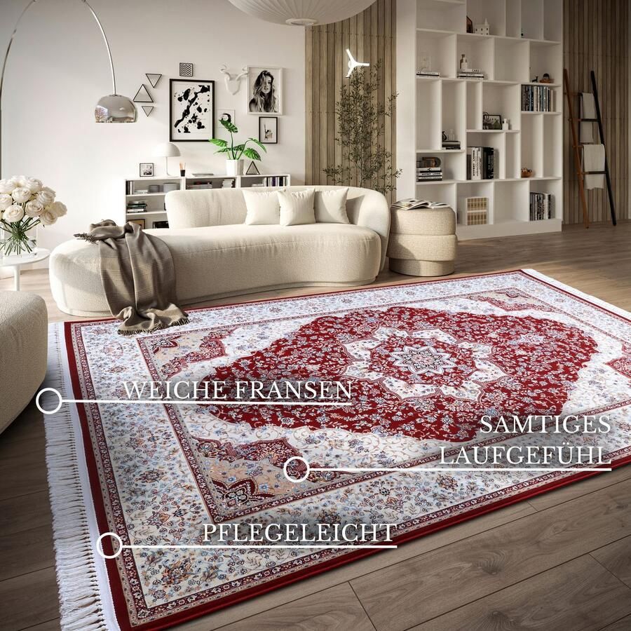 Villeroy & Boch Vloerkleed Etienne Oriëntaals franjes woonkamer slaapkamer klassiek kortpolig - Foto 8