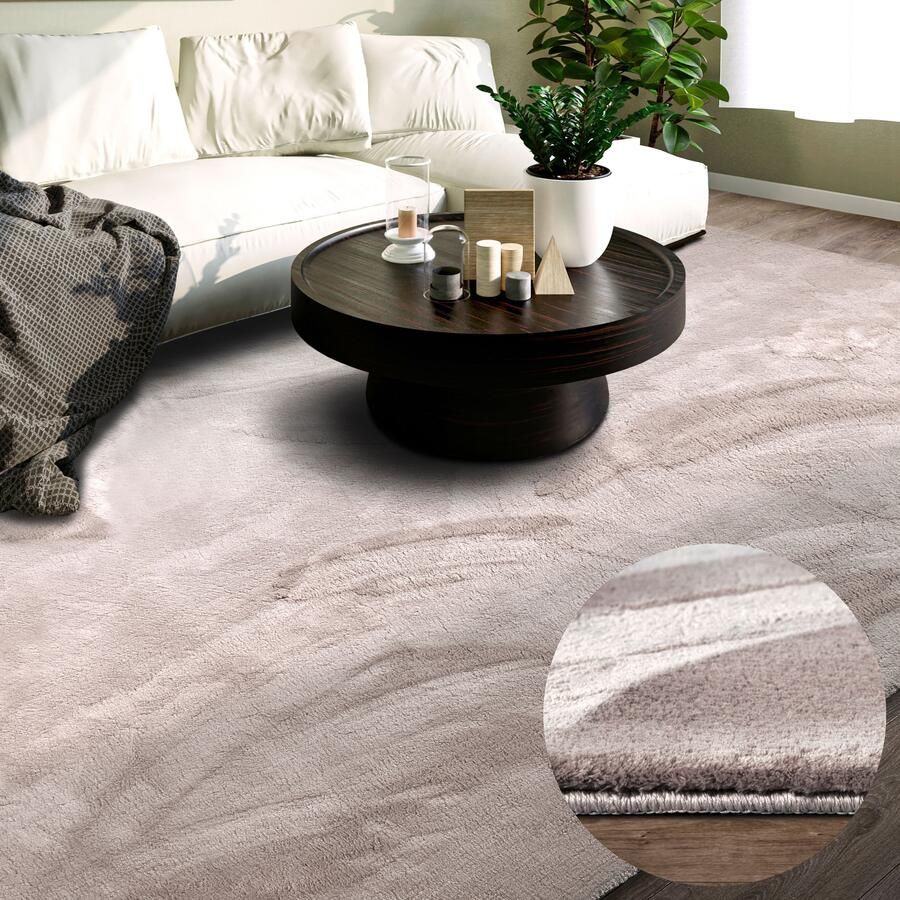Villeroy & Boch Vloerkleed Leon Hoogpolig shaggy effen zacht glanzend konijnenvacht gevoel