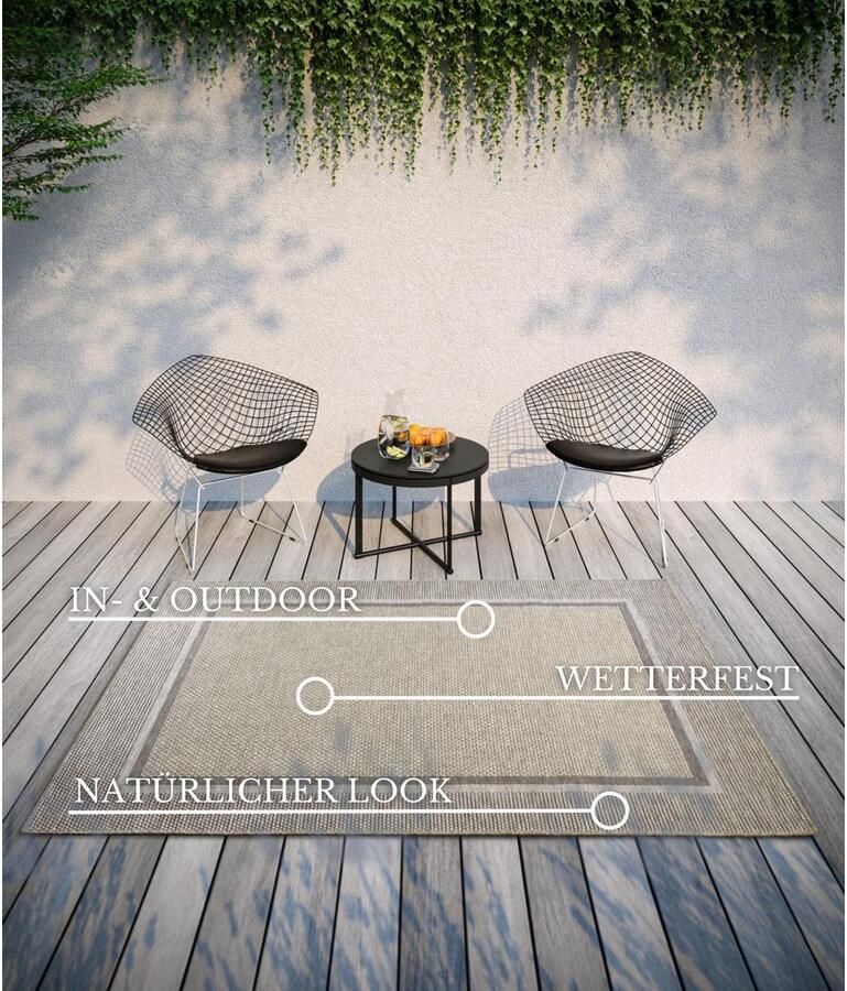 Villeroy & Boch Vloerkleed Luitwin In-& Outdoor Vlakweefsel weerbestendig Terras Balkon natuurlijk modern - Foto 9