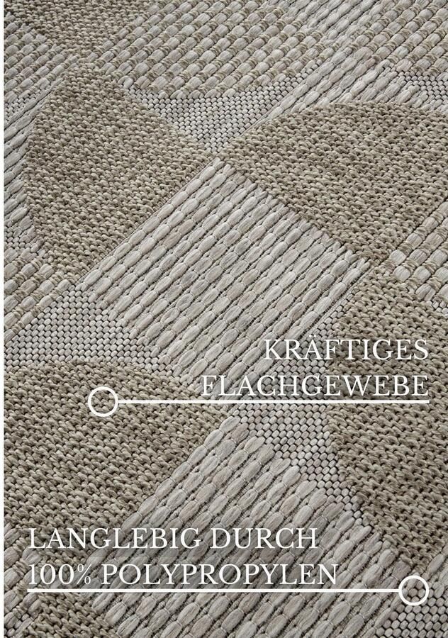 Villeroy & Boch Vloerkleed Margaretha In-& Outdoor Vlakweefsel weerbestendig Terras Balkon natuurlijk modern - Foto 2