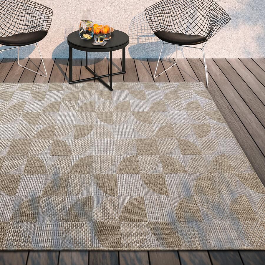 Villeroy & Boch Vloerkleed Margaretha In-& Outdoor Vlakweefsel weerbestendig Terras Balkon natuurlijk modern