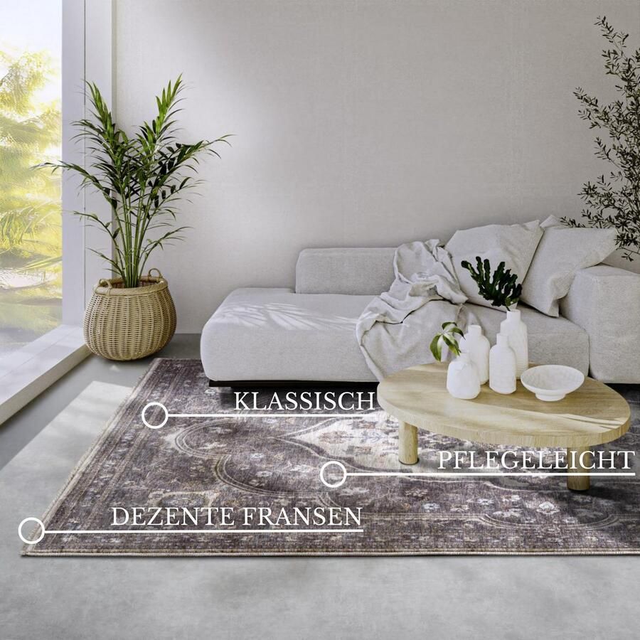 Villeroy & Boch Vloerkleed Renata Loper oosters franjes woonkamer slaapkamer vintage - Foto 8