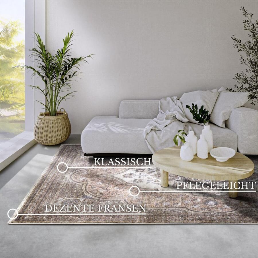 Villeroy & Boch Vloerkleed Renata Loper oosters franjes woonkamer slaapkamer vintage - Foto 8