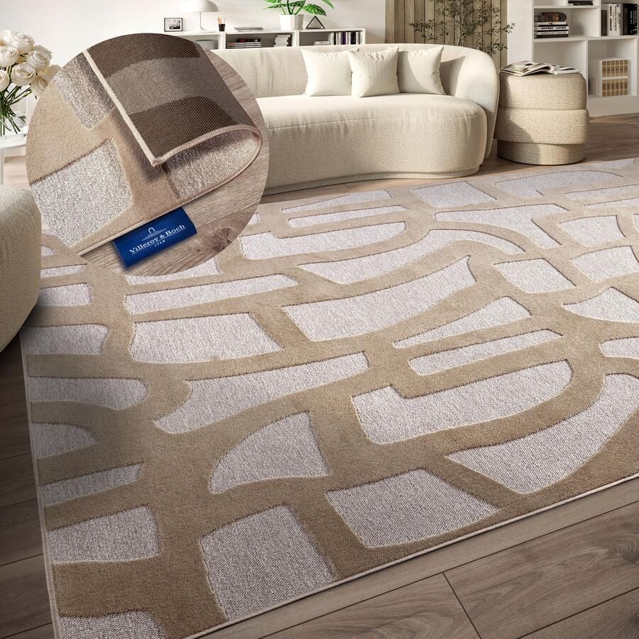 Villeroy & Boch Vloerkleed Therese Woonkamer slaapkamer modern hoog-laag effect gang - Foto 2