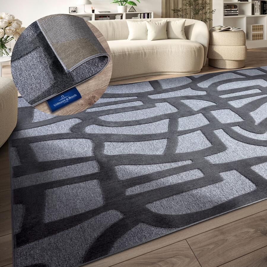 Villeroy & Boch Vloerkleed Therese Woonkamer slaapkamer modern hoog-laag effect gang - Foto 2