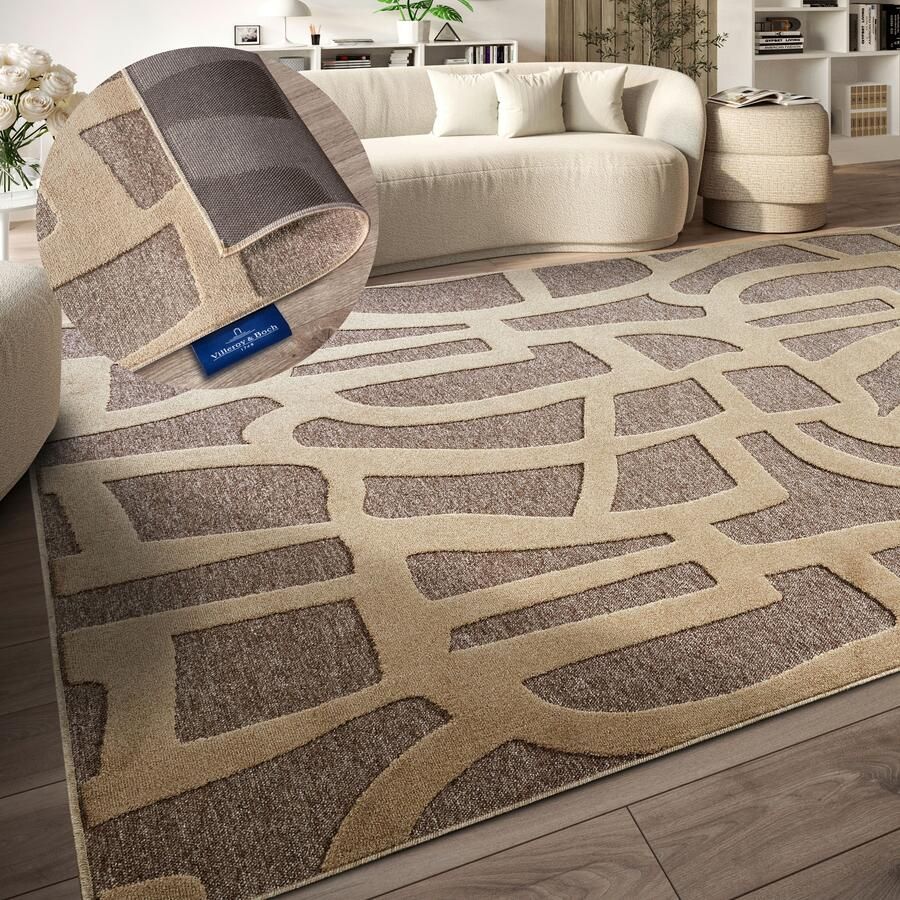 Villeroy & Boch Vloerkleed Therese Woonkamer slaapkamer modern hoog-laag effect gang - Foto 2