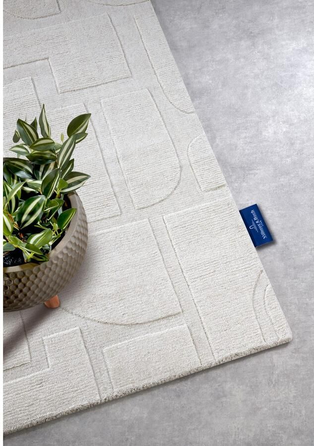 Villeroy & Boch Wollen kleed Alexis Handgeweven wol natuur woonkamer geometrie boho design - Foto 2