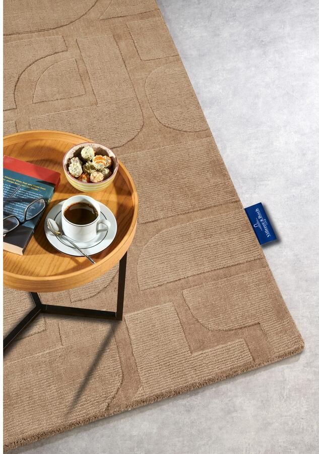 Villeroy & Boch Wollen kleed Alexis Handgeweven wol natuur woonkamer geometrie boho design - Foto 3