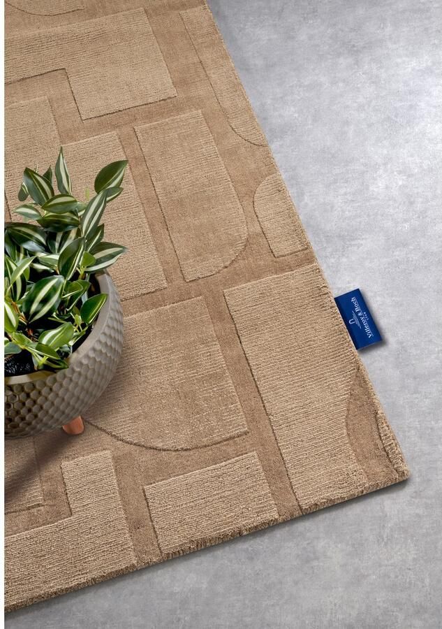 Villeroy & Boch Wollen kleed Alexis Handgeweven wol natuur woonkamer geometrie boho design - Foto 3