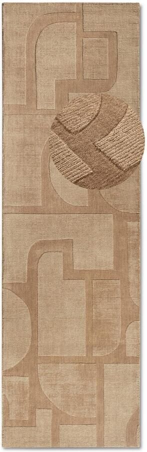 Villeroy & Boch Wollen kleed Alexis Handgeweven wol natuur woonkamer geometrie boho design - Foto 7