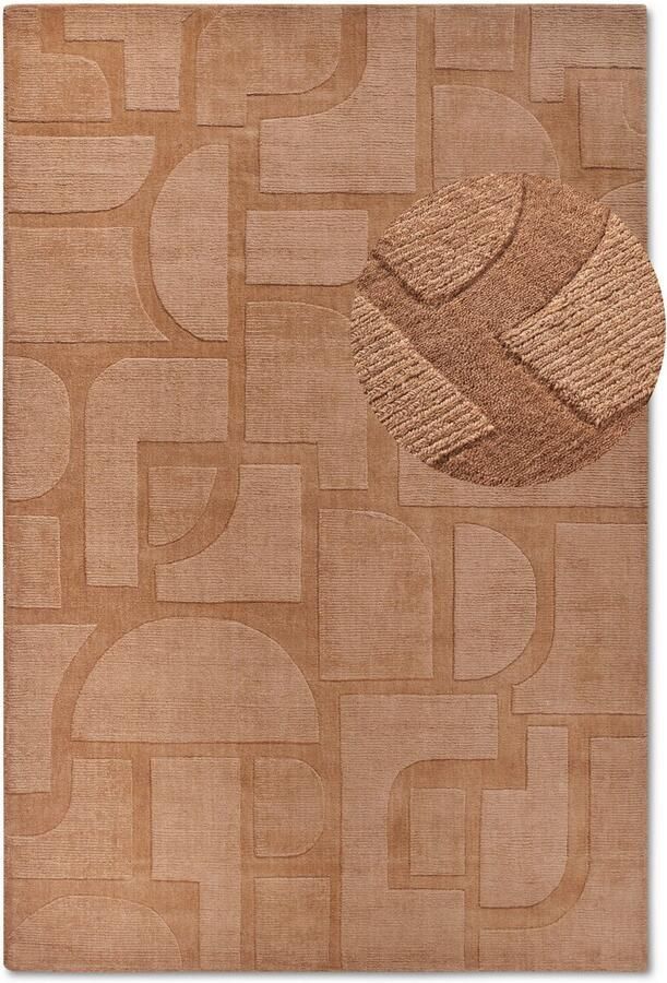 Villeroy & Boch Wollen kleed Alexis Handgeweven wol natuur woonkamer geometrie boho design - Foto 6