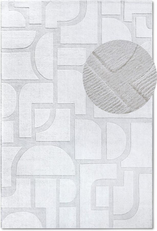 Villeroy & Boch Wollen kleed Alexis Handgeweven wol natuur woonkamer geometrie boho design - Foto 7