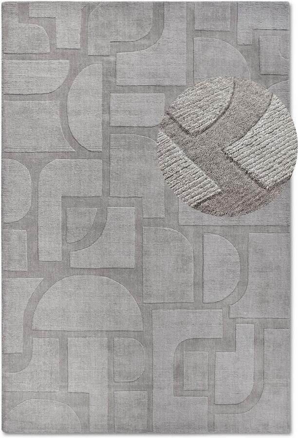 Villeroy & Boch Wollen kleed Alexis Handgeweven wol natuur woonkamer geometrie boho design - Foto 6