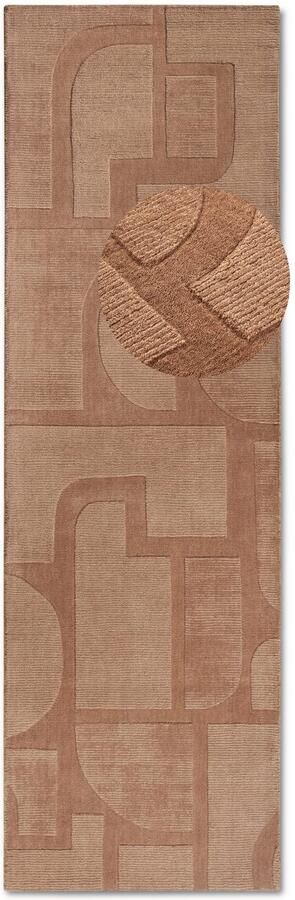 Villeroy & Boch Wollen kleed Alexis Handgeweven wol natuur woonkamer geometrie boho design - Foto 6