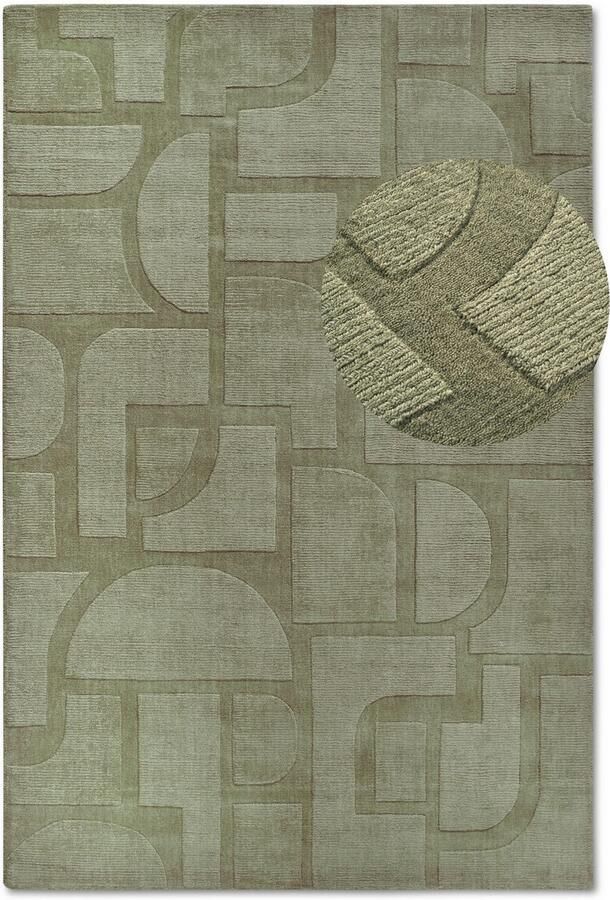 Villeroy & Boch Wollen kleed Alexis Handgeweven wol natuur woonkamer geometrie boho design - Foto 8