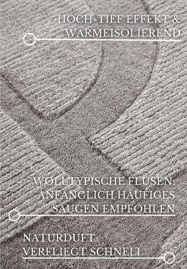 Villeroy & Boch Wollen kleed Alexis Handgeweven wol natuur woonkamer geometrie boho design - Foto 6