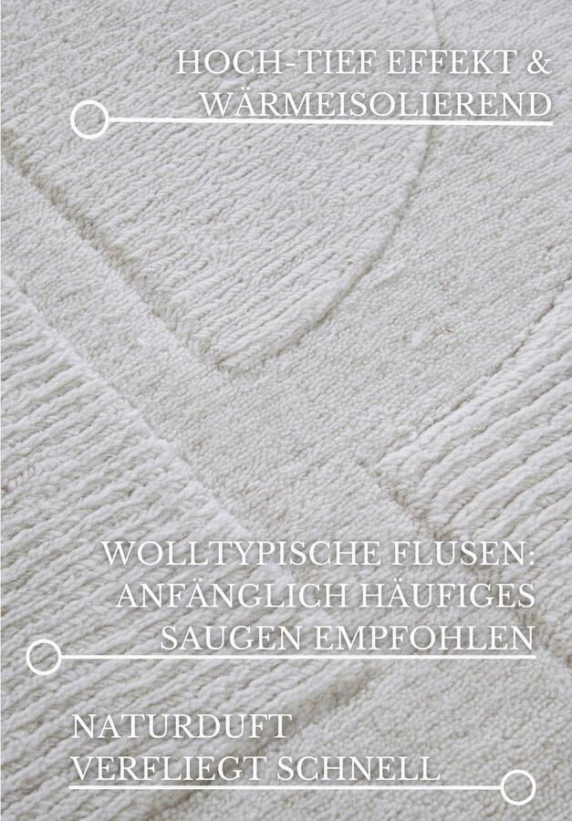 Villeroy & Boch Wollen kleed Alexis Handgeweven wol natuur woonkamer geometrie boho design - Foto 6