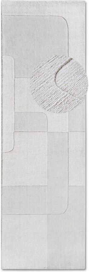 Villeroy & Boch Wollen kleed Charlotte Loper handgeweven wol natuur loper woonkamer geometrie - Foto 6