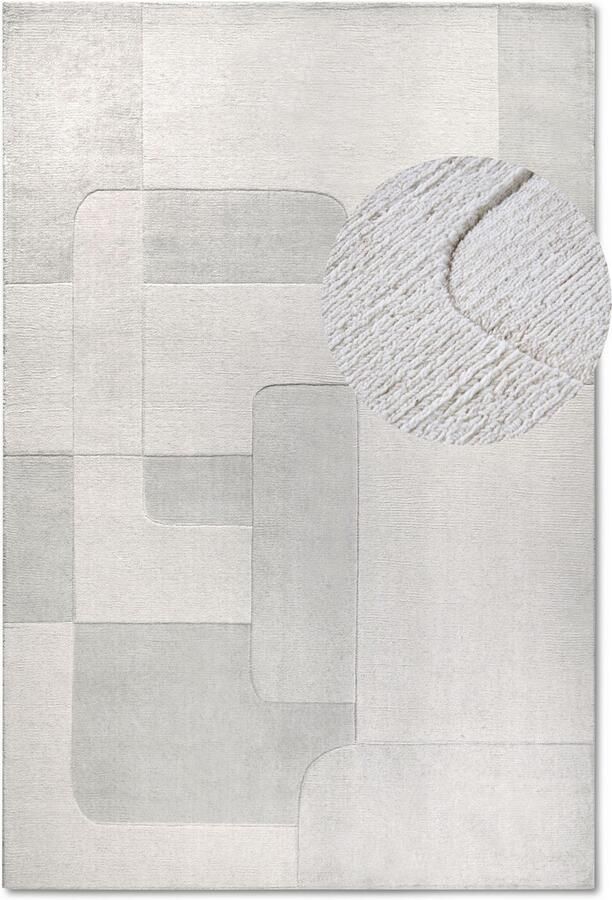 Villeroy & Boch Wollen kleed Charlotte Loper handgeweven wol natuur loper woonkamer geometrie - Foto 6