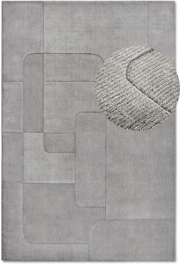 Villeroy & Boch Wollen kleed Charlotte Loper handgeweven wol natuur loper woonkamer geometrie - Foto 6