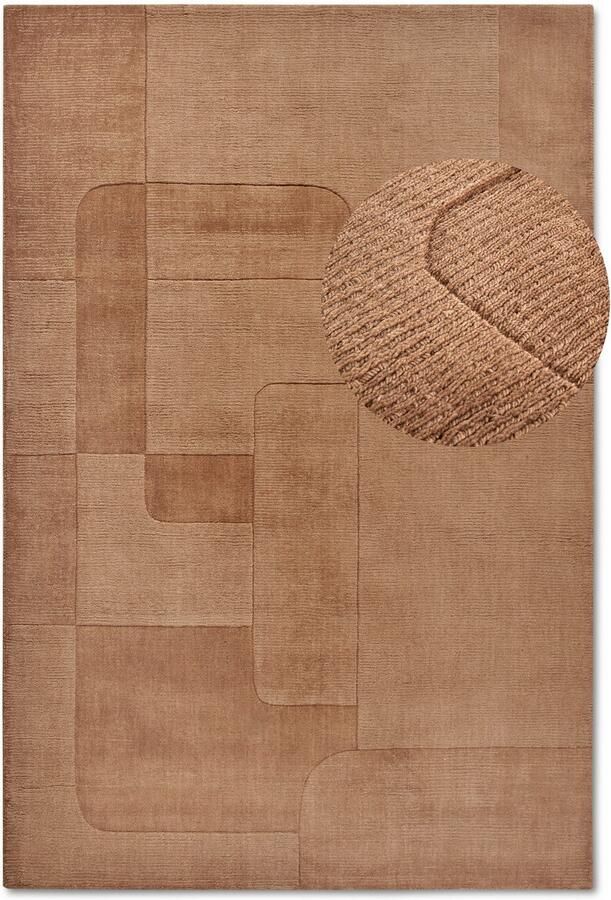 Villeroy & Boch Wollen kleed Charlotte Loper handgeweven wol natuur loper woonkamer geometrie - Foto 6