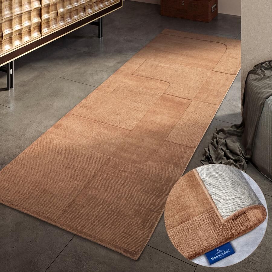 Villeroy & Boch Wollen kleed Charlotte Loper handgeweven wol natuur loper woonkamer geometrie - Foto 1