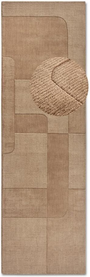 Villeroy & Boch Wollen kleed Charlotte Loper handgeweven wol natuur loper woonkamer geometrie - Foto 6