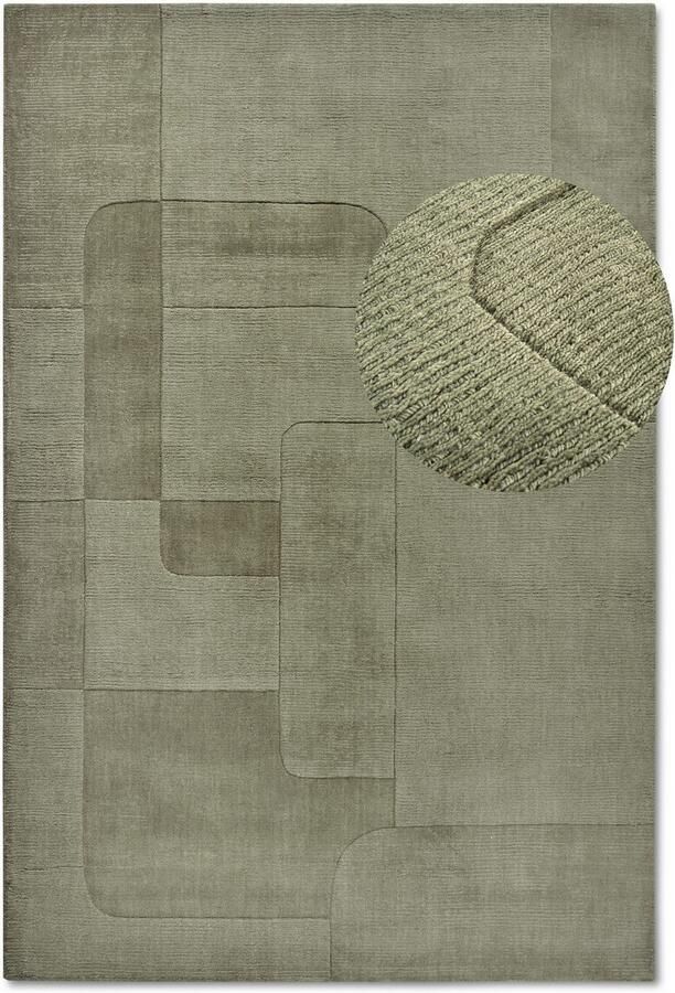 Villeroy & Boch Wollen kleed Charlotte Loper handgeweven wol natuur loper woonkamer geometrie - Foto 6