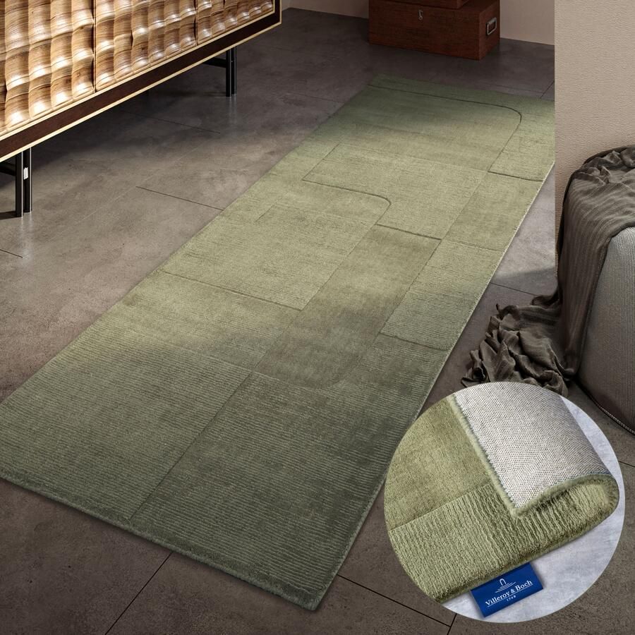 Villeroy & Boch Wollen kleed Charlotte Loper handgeweven wol natuur loper woonkamer geometrie - Foto 8