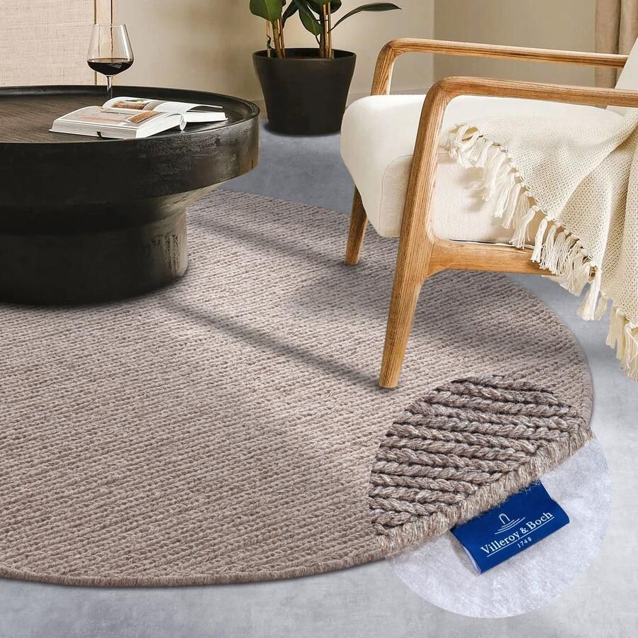 Villeroy & Boch Wollen kleed Francois in rond ovaal loper handgeweven wol woonkamer slaapkamer