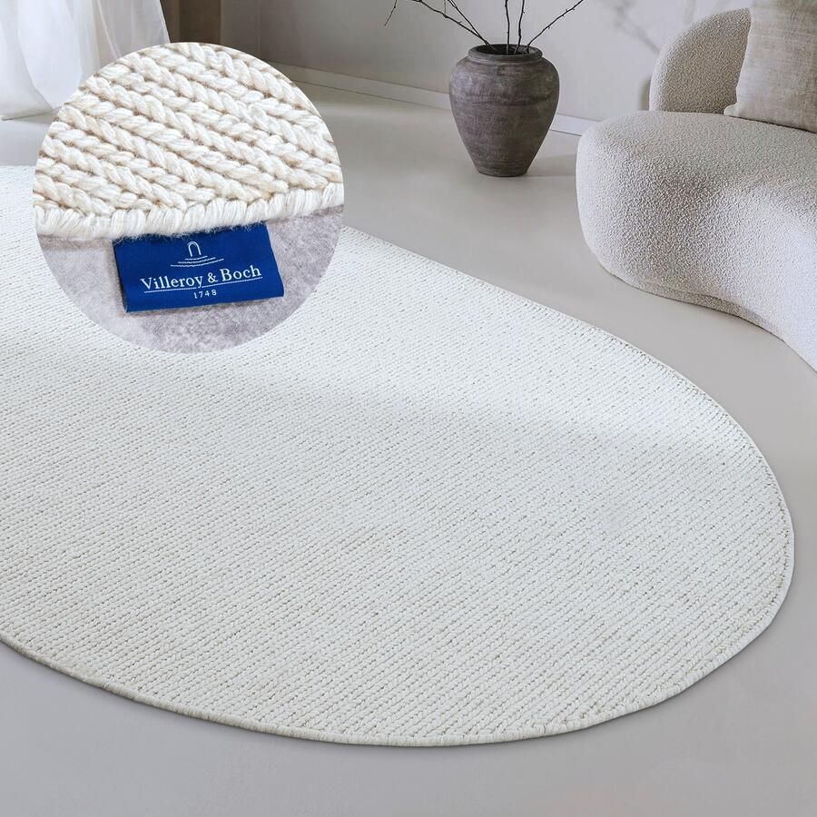 Villeroy & Boch Wollen kleed Francois in rond ovaal loper handgeweven wol woonkamer slaapkamer