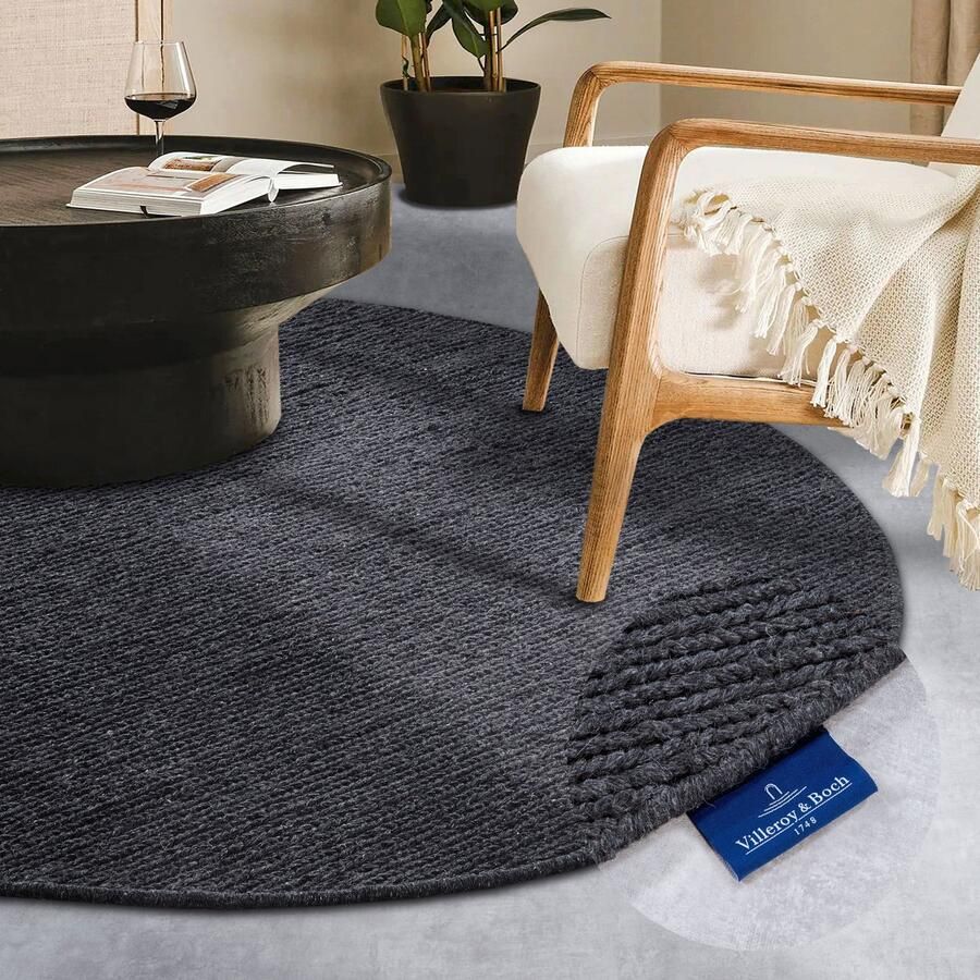 Villeroy & Boch Wollen kleed Francois in rond ovaal loper handgeweven wol woonkamer slaapkamer