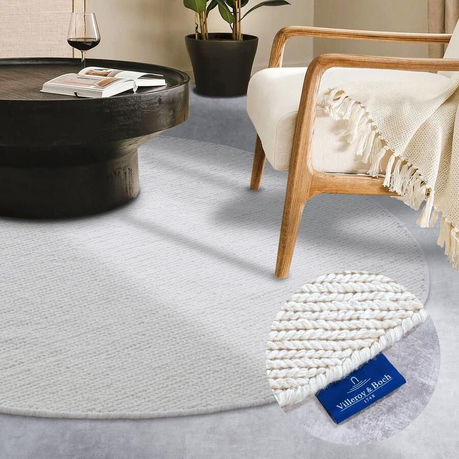 Villeroy & Boch Wollen kleed Francois in rond ovaal loper handgeweven wol woonkamer slaapkamer
