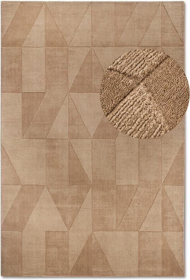 Villeroy & Boch Wollen kleed Ursule Loper handgeweven wol natuur woonkamer geometrie boho - Foto 6