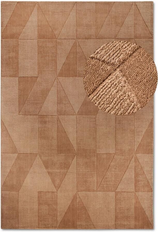 Villeroy & Boch Wollen kleed Ursule Loper handgeweven wol natuur woonkamer geometrie boho - Foto 7