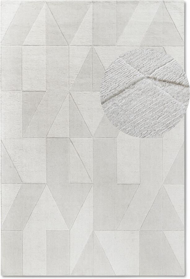 Villeroy & Boch Wollen kleed Ursule Loper handgeweven wol natuur woonkamer geometrie boho - Foto 6