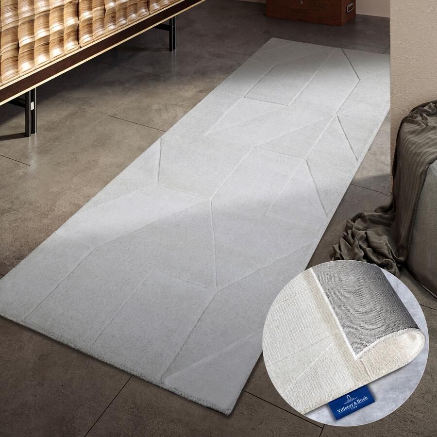 Villeroy & Boch Wollen kleed Ursule Loper handgeweven wol natuur woonkamer geometrie boho