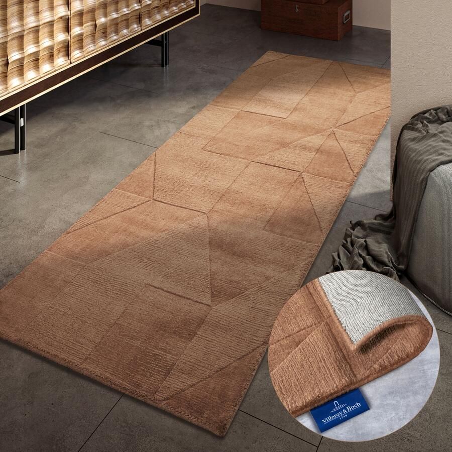 Villeroy & Boch Wollen kleed Ursule Loper handgeweven wol natuur woonkamer geometrie boho