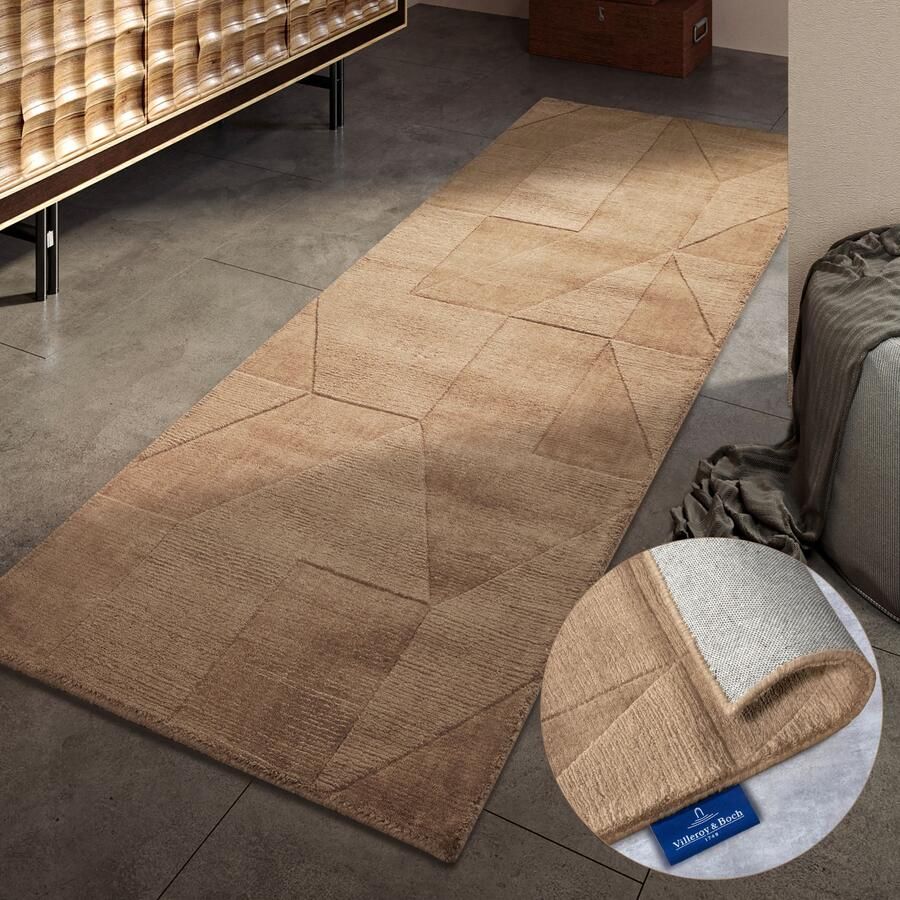 Villeroy & Boch Wollen kleed Ursule Loper handgeweven wol natuur woonkamer geometrie boho