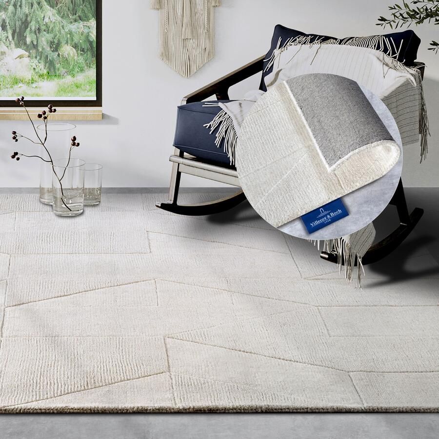 Villeroy & Boch Wollen kleed Ursule Loper handgeweven wol natuur woonkamer geometrie boho