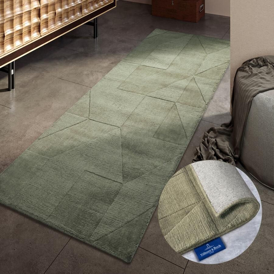 Villeroy & Boch Wollen kleed Ursule Loper handgeweven wol natuur woonkamer geometrie boho - Foto 7