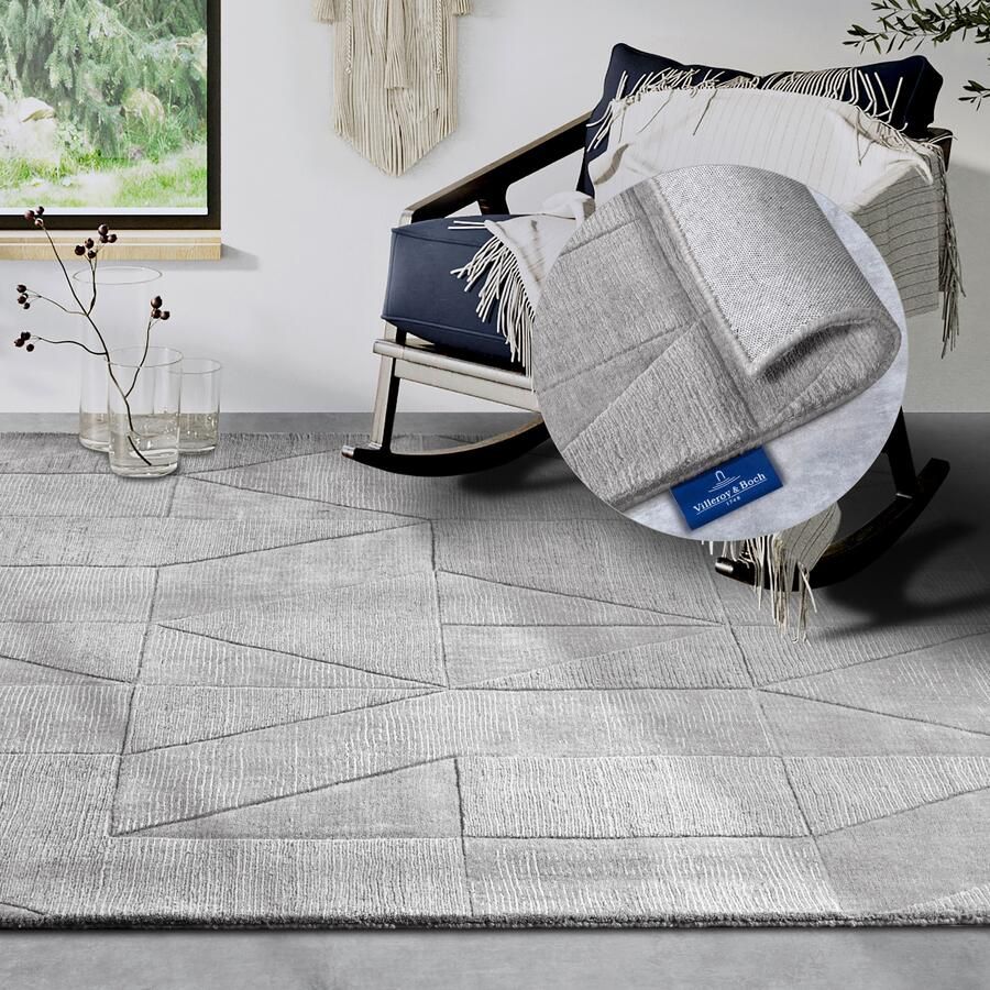 Villeroy & Boch Wollen kleed Ursule Loper handgeweven wol natuur woonkamer geometrie boho