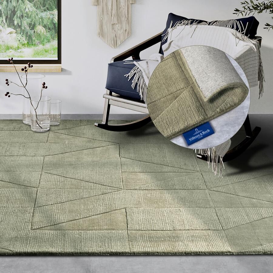 Villeroy & Boch Wollen kleed Ursule Loper handgeweven wol natuur woonkamer geometrie boho