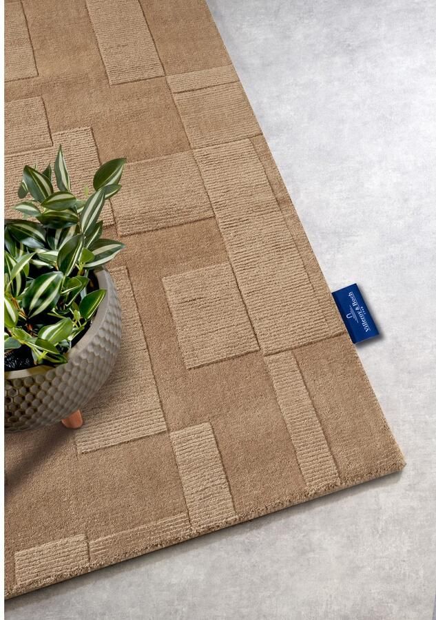 Villeroy & Boch Wollen kleed Wilhelmine Loper handgeweven wol natuur woonkamer geometrie boho - Foto 2