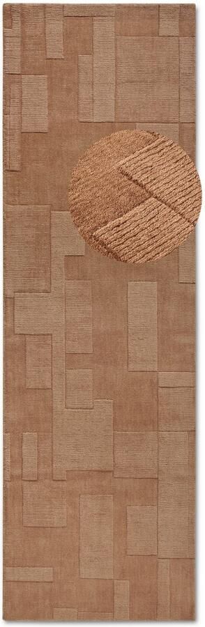 Villeroy & Boch Wollen kleed Wilhelmine Loper handgeweven wol natuur woonkamer geometrie boho - Foto 6