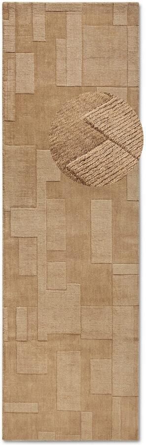 Villeroy & Boch Wollen kleed Wilhelmine Loper handgeweven wol natuur woonkamer geometrie boho - Foto 6