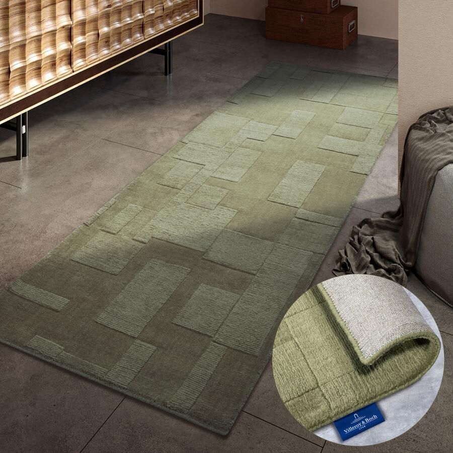 Villeroy & Boch Wollen kleed Wilhelmine Loper handgeweven wol natuur woonkamer geometrie boho - Foto 8