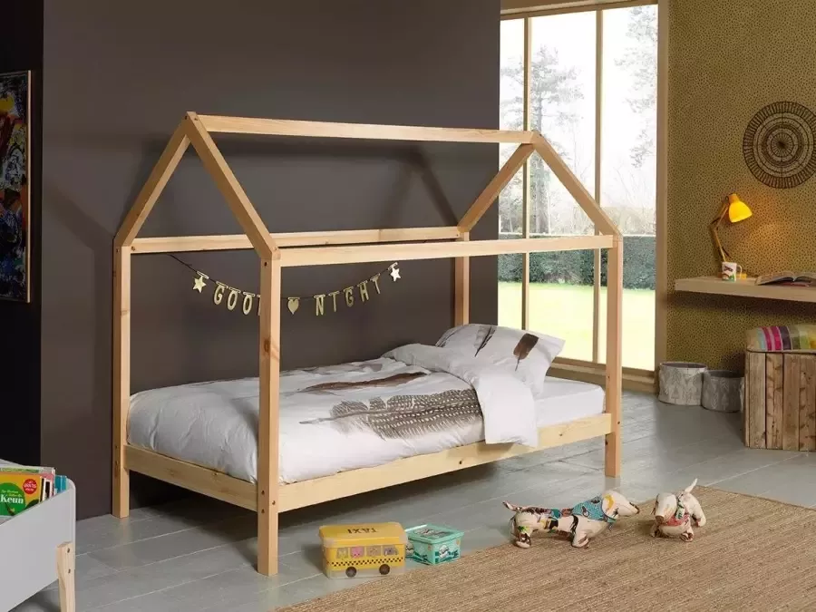 Vipack Kinderbed Dallas 90x200cm Kajuitbed Bed met Dak Peuterbed Ledikant Bedframe Hout - Foto 2