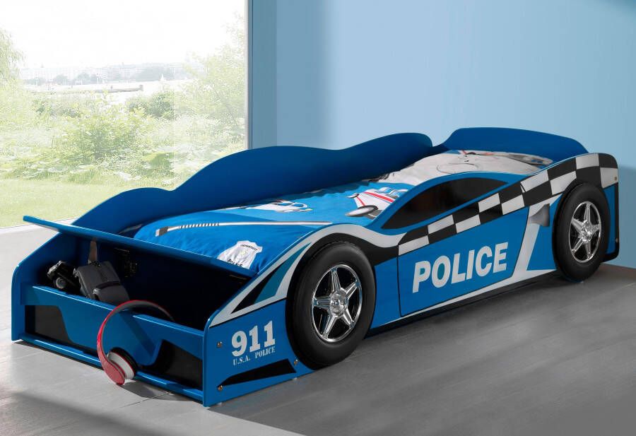 Vipack peuterbed politie auto blauw 77x148 cm Leen Bakker - Foto 3
